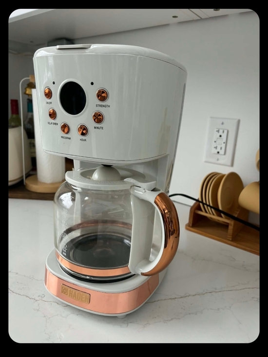 Hayden Other - Hayden White Coffee Maker with Rose Gold Accents